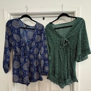 Two Long Sleeve Cut Out Rompers